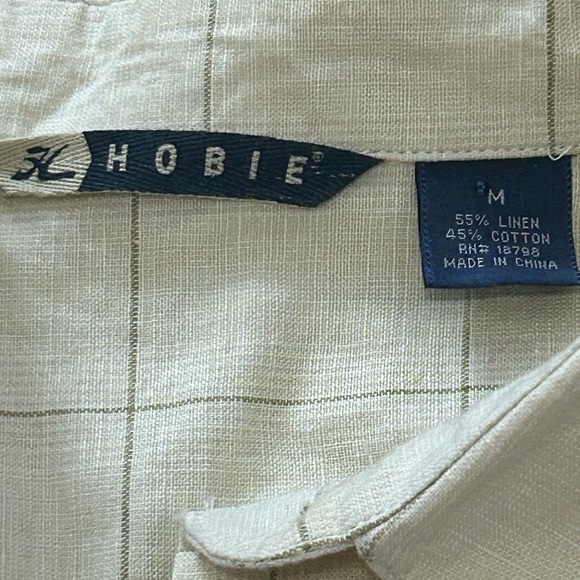 Hobie Men’s Medium Cotton Linen Blend Button Shirt NWT - Picture 4 of 7